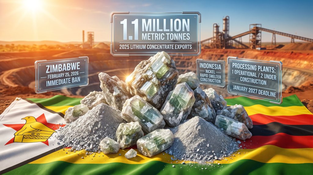 Zimbabwe lithium concentrate export ban infographic scene