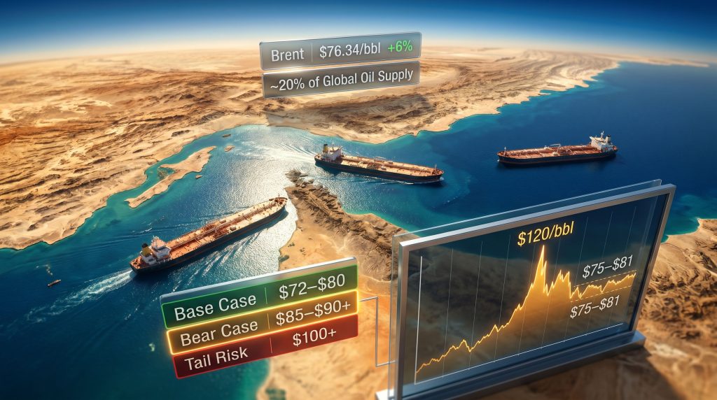 Strait of Hormuz oil disruption and Brent rally