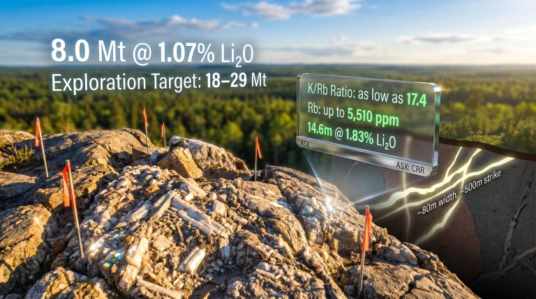 Critical Resources Mavis Lake lithium drill targets graphic