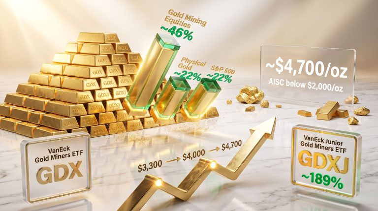VanEck gold mining stocks standout trade graphic