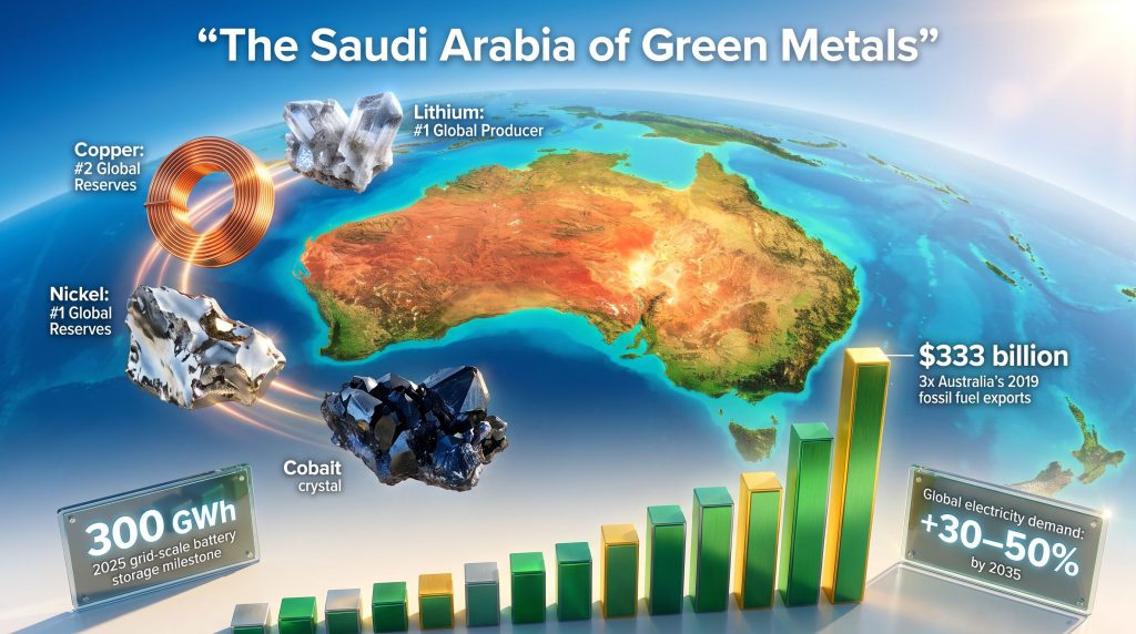 Australia green metals superpower resource map infographic