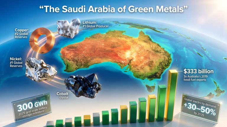 Australia green metals superpower resource map infographic