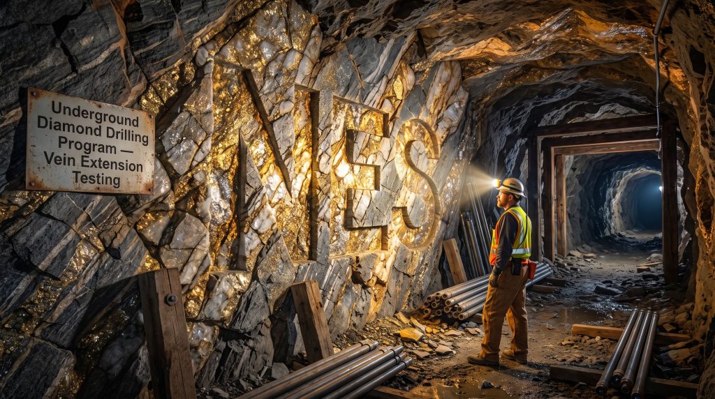 Nelson Resources Ltd-NES-Underground diamond drilling in gold mine tunnel