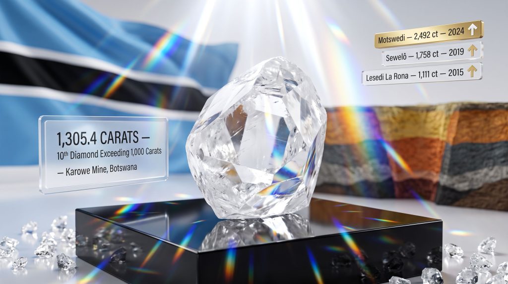 Botswana 1305-carat diamond Karowe mine display