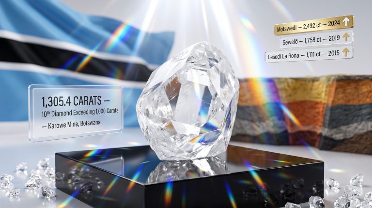 Botswana 1305-carat diamond Karowe mine display