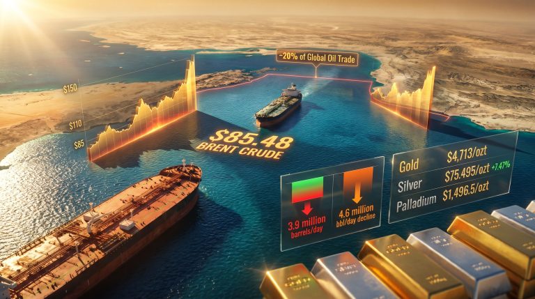 oil above $85 on Middle East crude flow risks chart