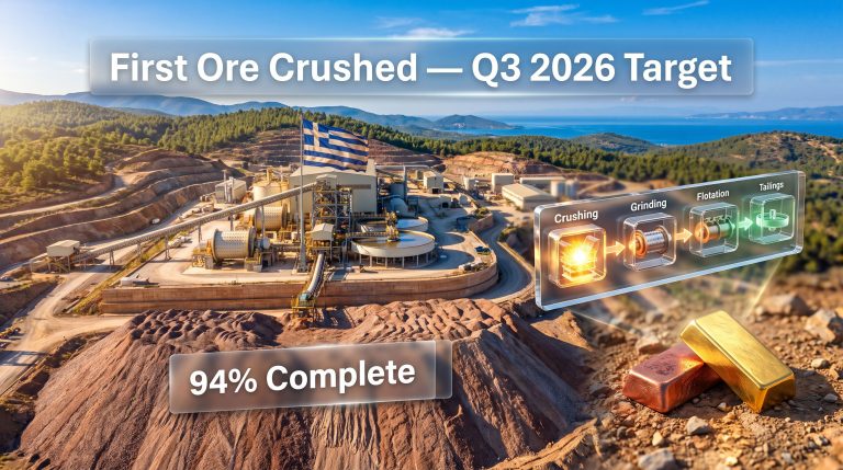 Eldorado Skouries processing plant commissioning update illustration