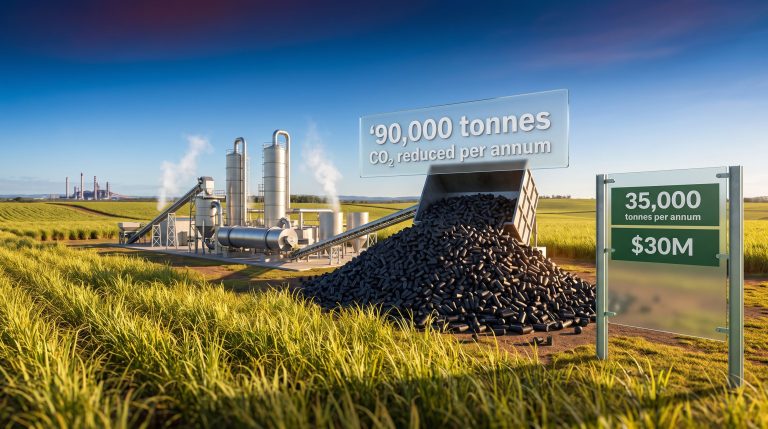 Rio Tinto biochar facility in central Queensland rendering