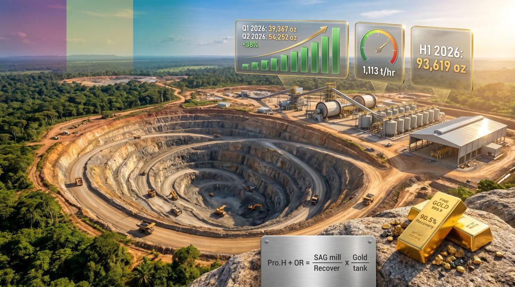 Guinea Kiniero gold mine production infographic