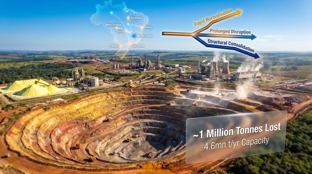 Mosaic phosphate production in Brazil mine infographic