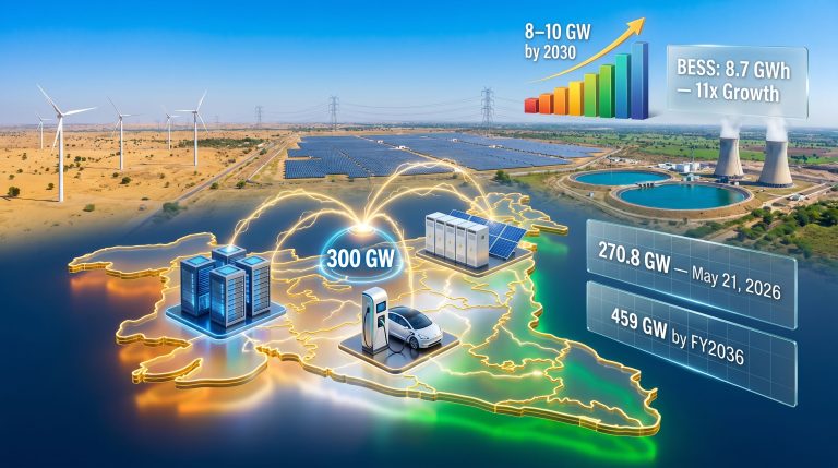 India peak power demand 300 GW driven by data centres AI and EVs infographic