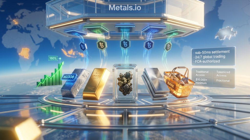 tokenized physical metals on metals.io platform illustration