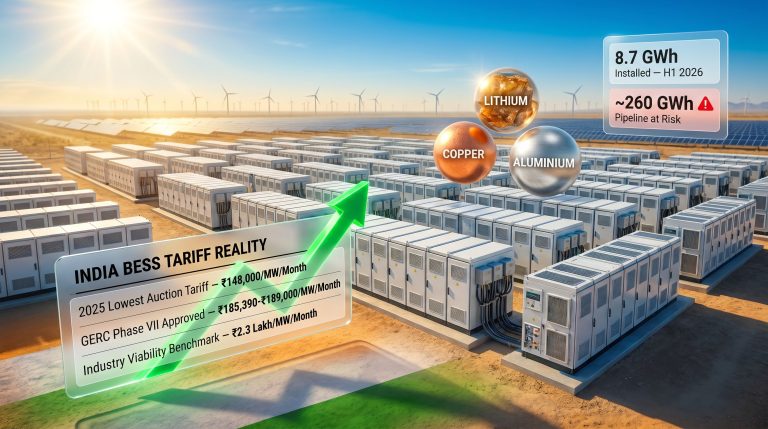 India battery storage tariffs amid rising costs
