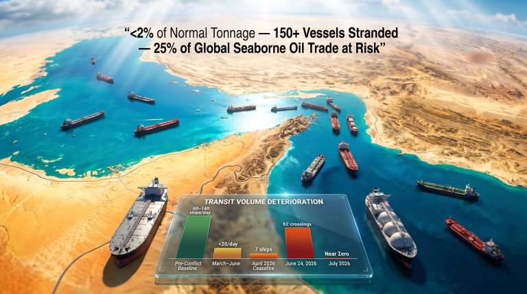 Strait of Hormuz shipping traffic collapse map