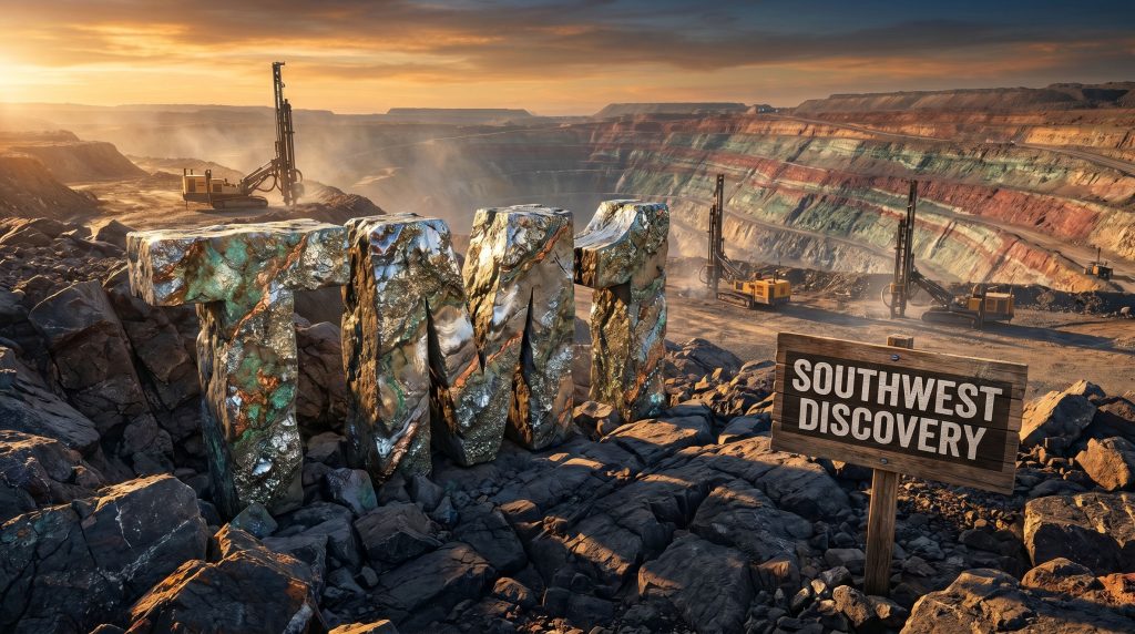 Terra Metals Ltd-TM1-Southwest Discovery mine excavation at sunset