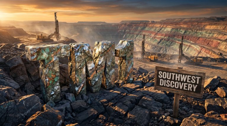 Terra Metals Ltd-TM1-Southwest Discovery mine excavation at sunset