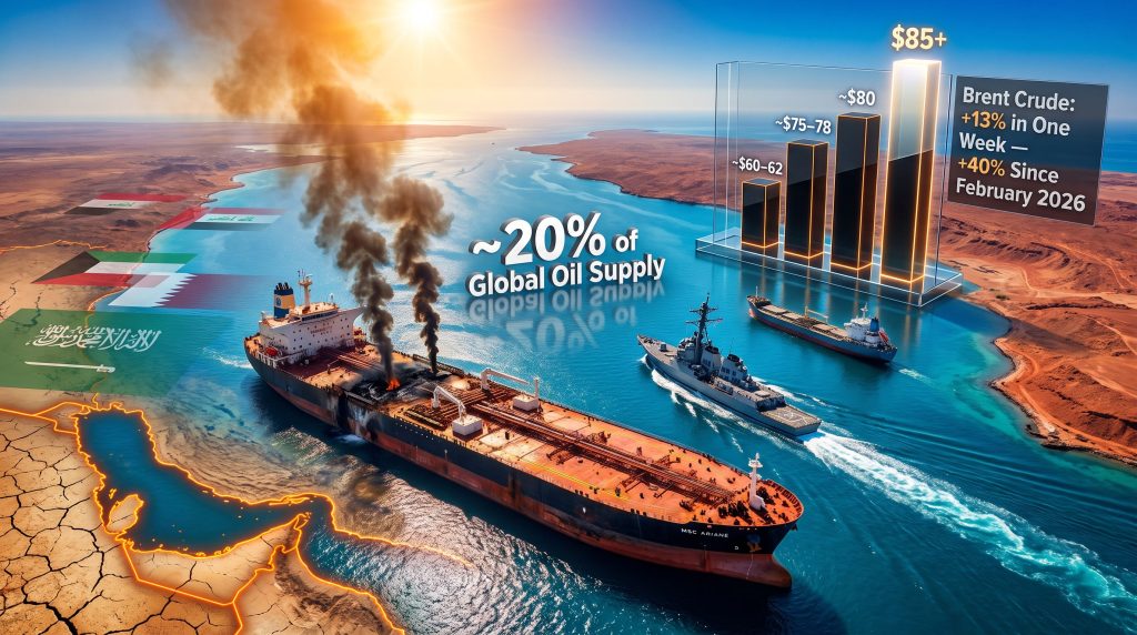 Oil prices Strait of Hormuz Iran strikes graphic