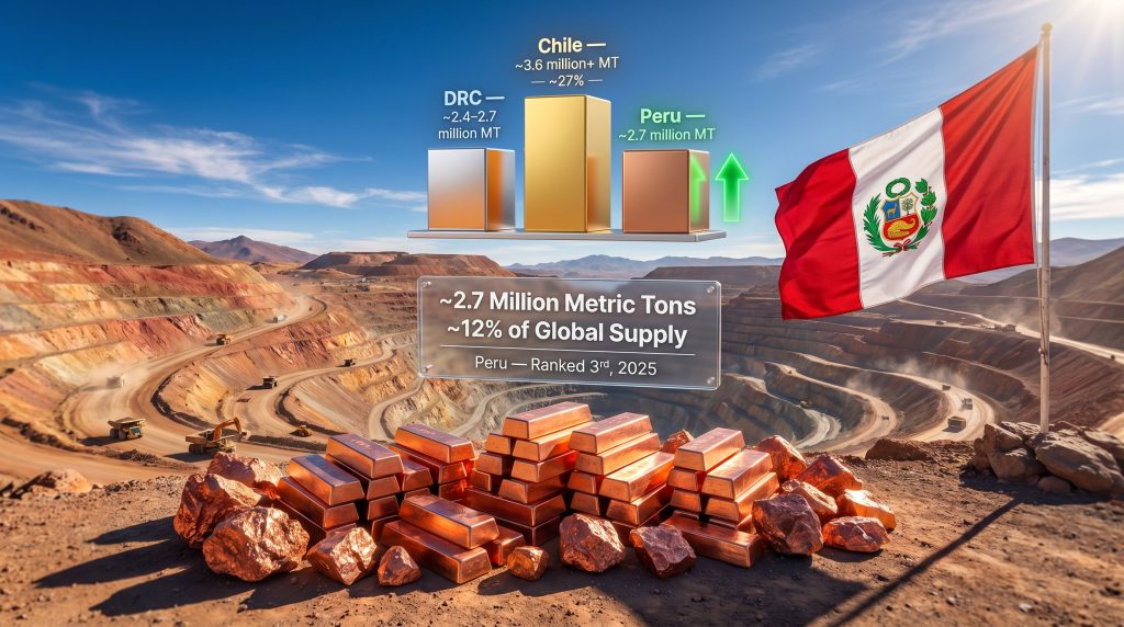 Peru second place in copper production chart