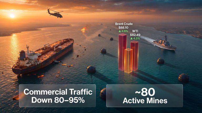 U.S. strikes against Iran and Strait of Hormuz shipping disruptions infographic