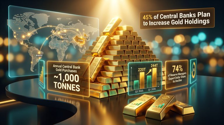 central bank gold buying and US dollar debasement chart