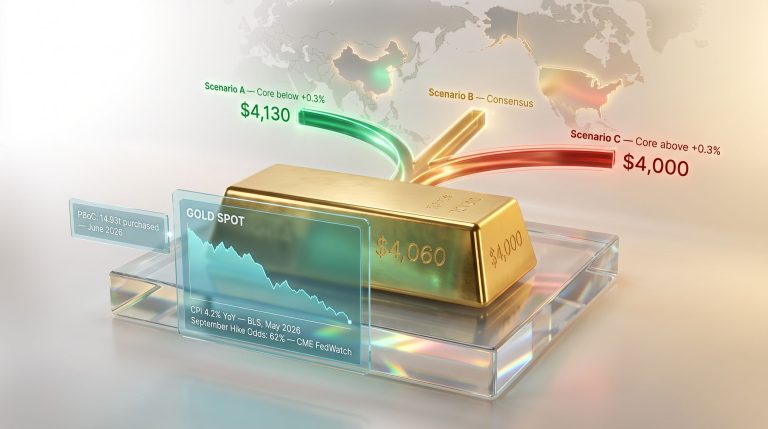 gold price falls on Iran strike CPI Warsh testimony chart