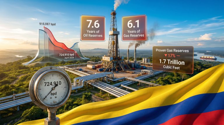 Colombia oil and gas decline infographic