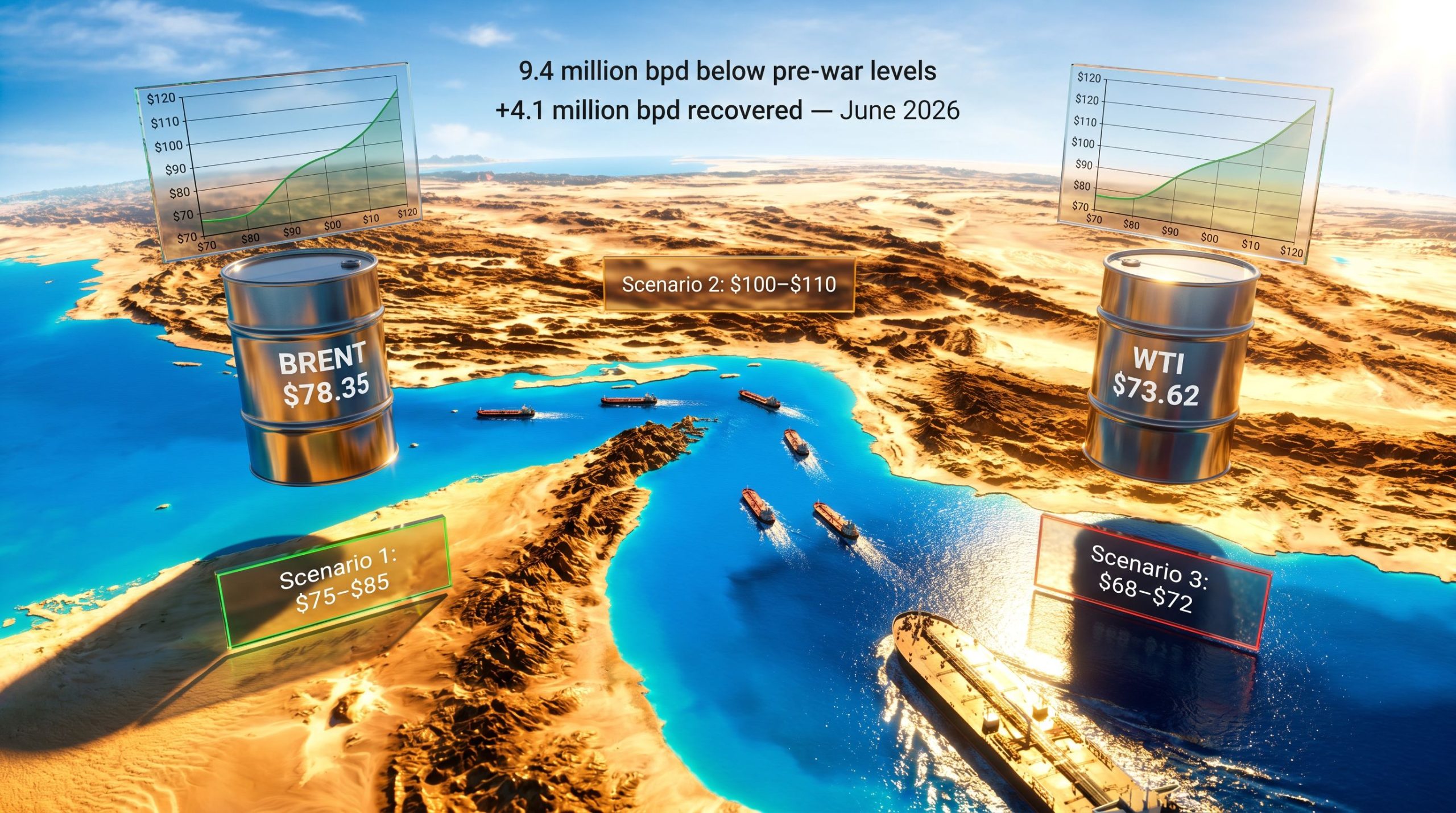 oil prices after US Iran strikes scenarios map