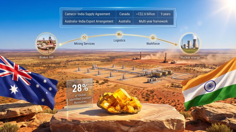 Uranium export deal with India and Broken Hill opportunities infographic