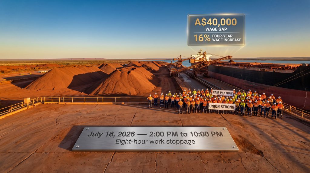 BHP strike in Port Hedland workers protest wages