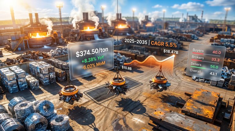 US ferrous scrap market outlook infographic at steel yard