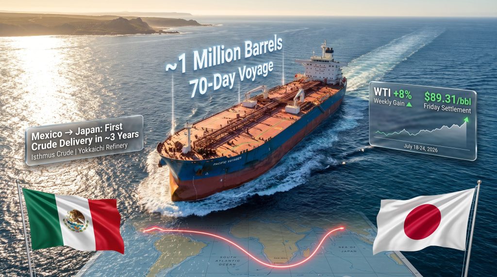 Cosmo Oil Imports First Mexican Crude to Japan