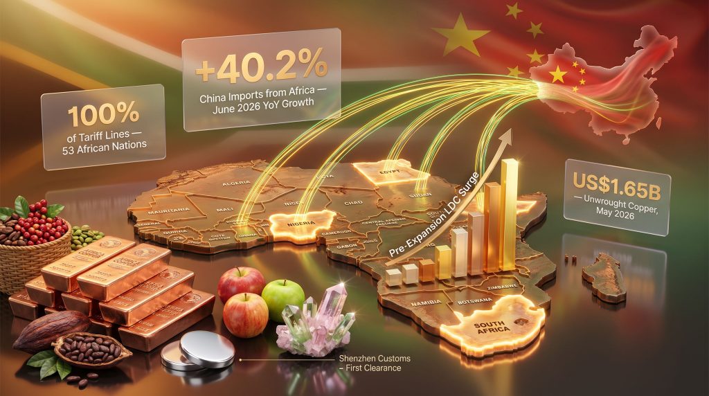 China zero-tariff policy Africa imports growth infographic