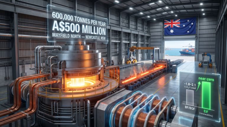 Australia's first all-electric steel mill interior visualization