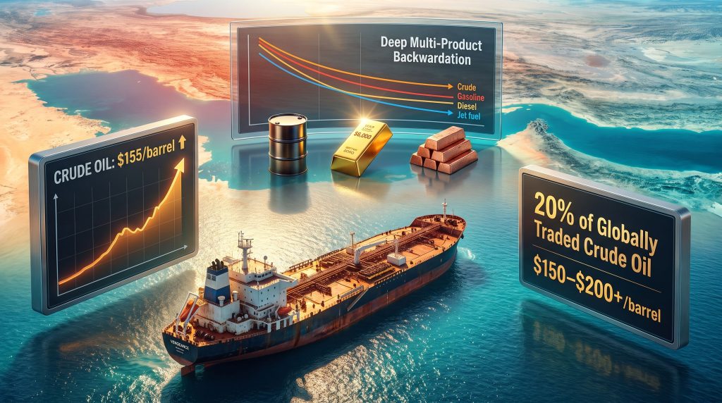 Steve Hanke oil price spike and Strait of Hormuz closure graphic