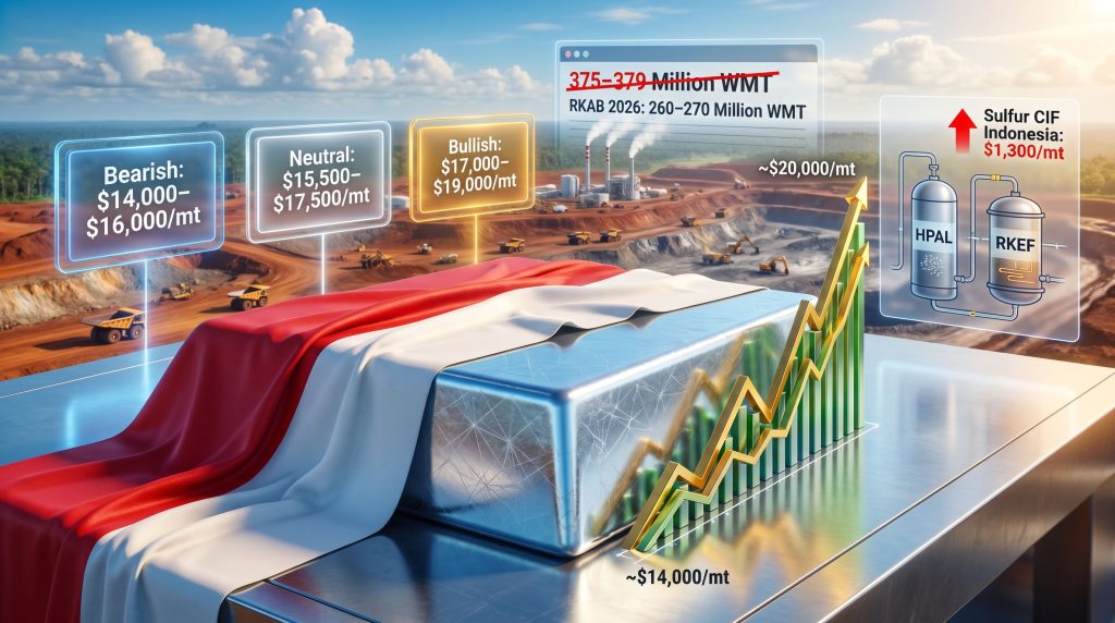Indonesia RKAB revision and nickel price outlook chart