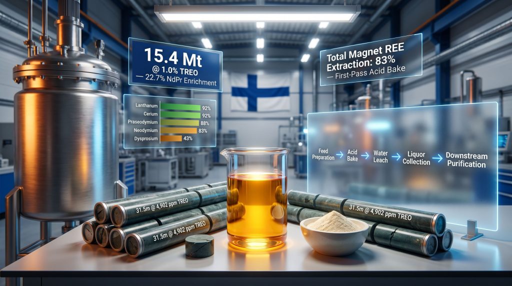 European Resources Korsnäs magnet rare earths extraction process infographic