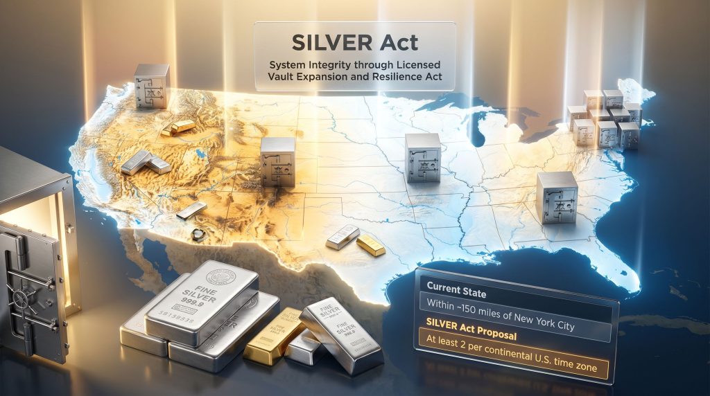 Silver Act precious metals depositories across U.S. map