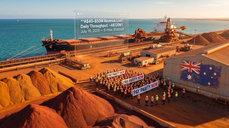 BHP workers strike at Port Hedland rally