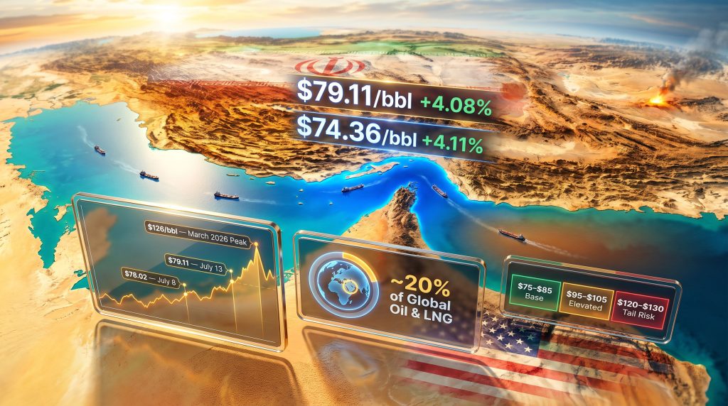 oil prices Strait of Hormuz strikes map