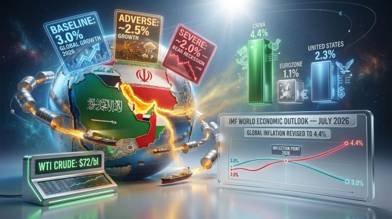Iran war and IMF global growth outlook infographic