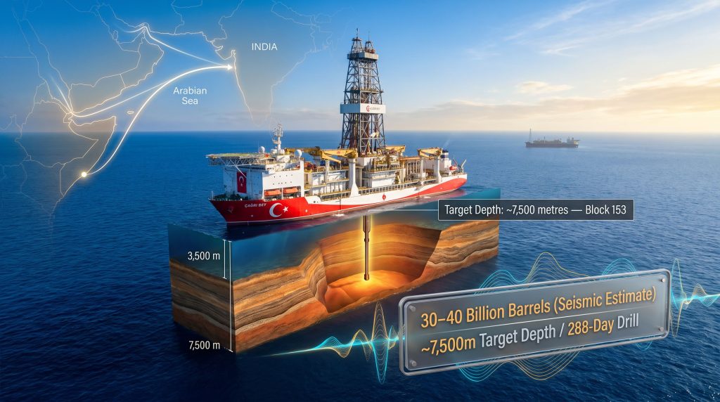 Somalia offshore oil discovery drilling infographic