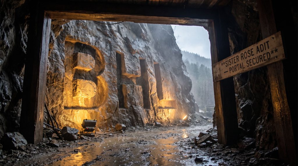 Black Horse Mining Ltd-BHL-Bitcoin carved into mine tunnel wall