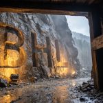 Black Horse Mining Ltd-BHL-Bitcoin carved into mine tunnel wall