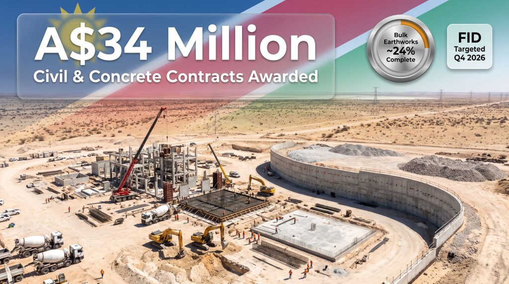 Deep Yellow Tumas Project construction contracts awarded