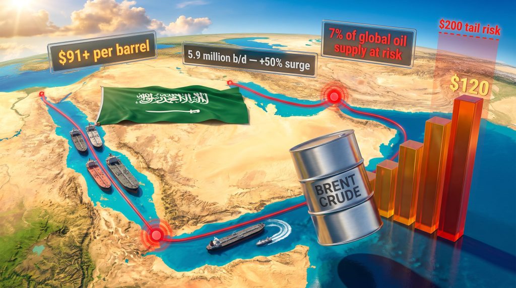Houthi Threats Drive Oil Price Surge Past $91