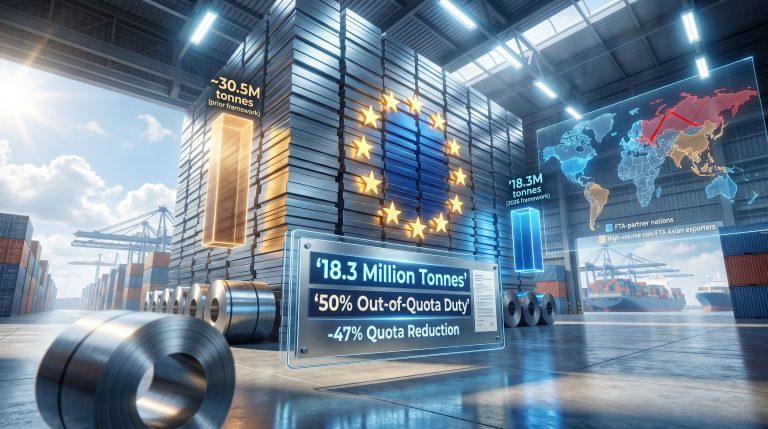 new EU steel quotas infographic in warehouse