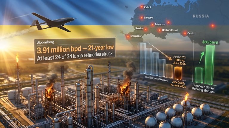 Ukraine attacks on Russian refineries and global diesel markets infographic