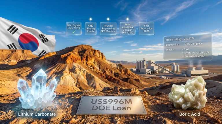 Ioneer Korean MOUs Rhyolite Ridge DOE loan infographic