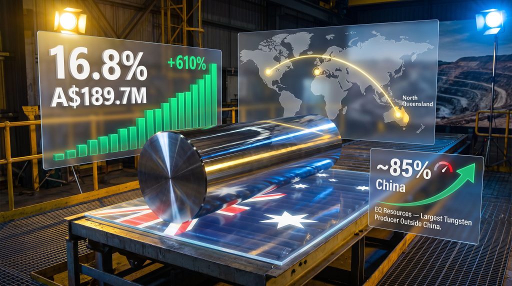 Andrew Forrest EQ Resources tungsten stake graphic