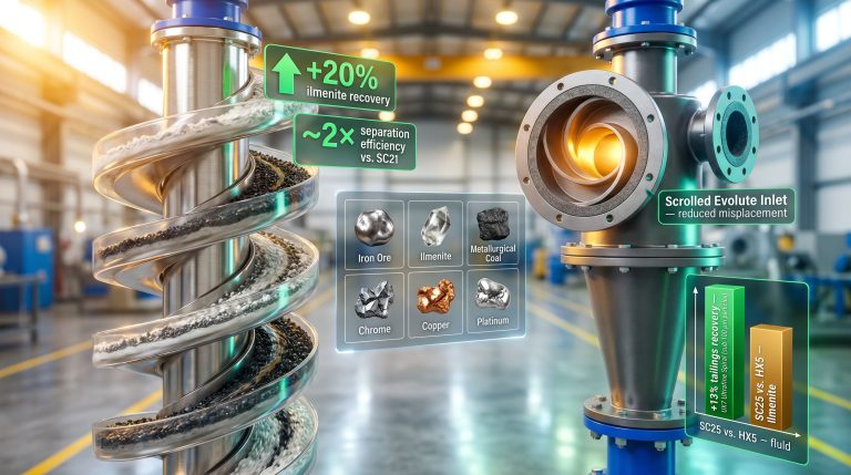 Multotec spiral concentrators and cyclones separation efficiency infographic